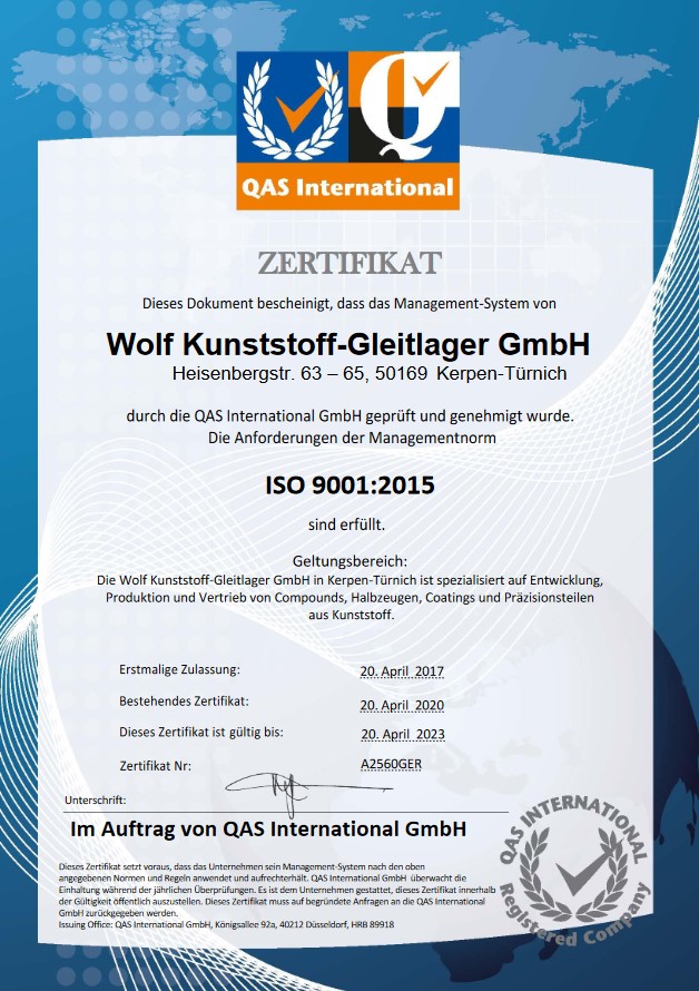 Wolf ISO9001:2015 Wolf ISO9001:2015